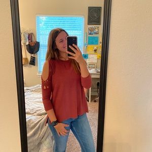 Maroon Quarter Sleeve Top